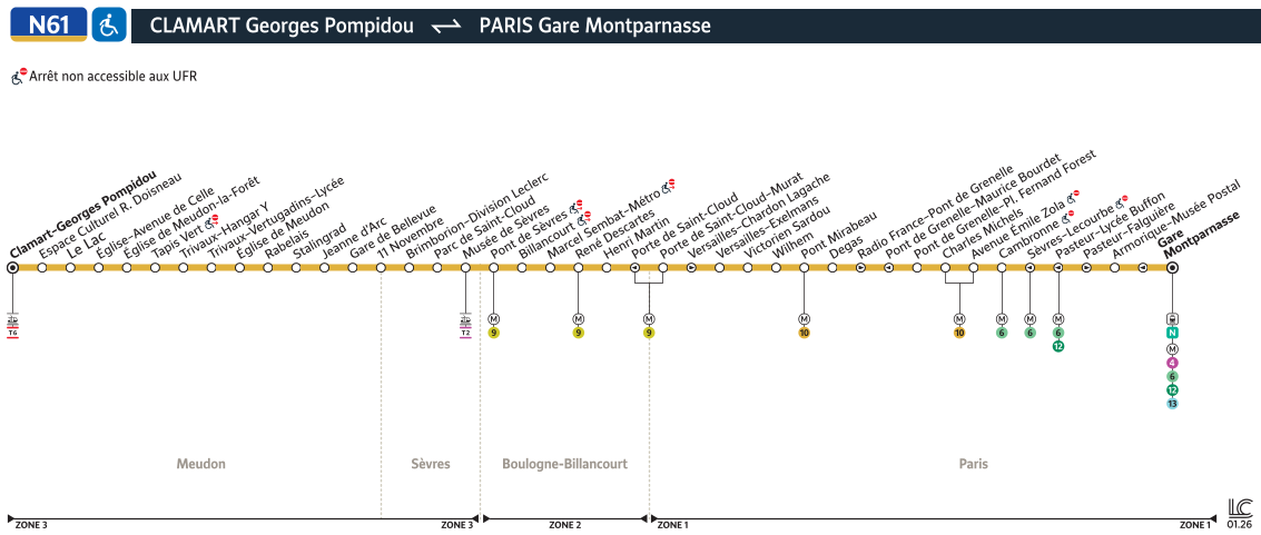 Plan noctilien ligne n61, agrandir le plan